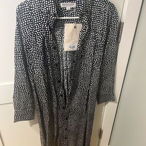 Emerson Fry India Collection Black and White Polka Dot Dress (NWT)
